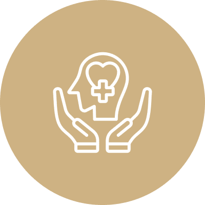 Hands supporting mental wellness